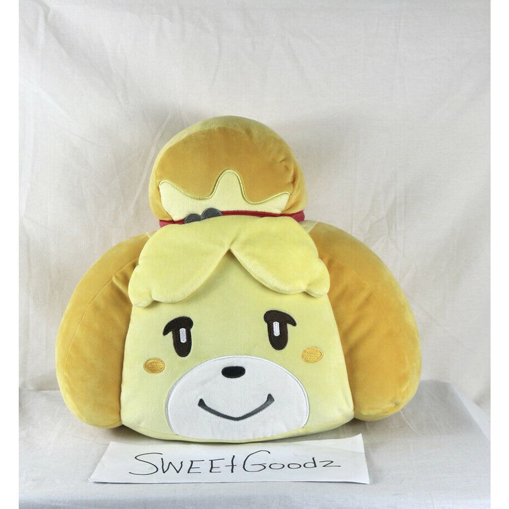 New Animal Crossing Isabelle Plush Squishy Bear Head 12" Stuffed Animal Yellow